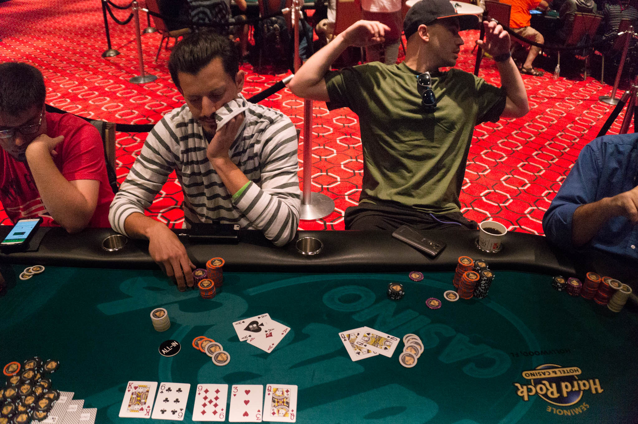 Eric Becks (right) reacts to the river Queen