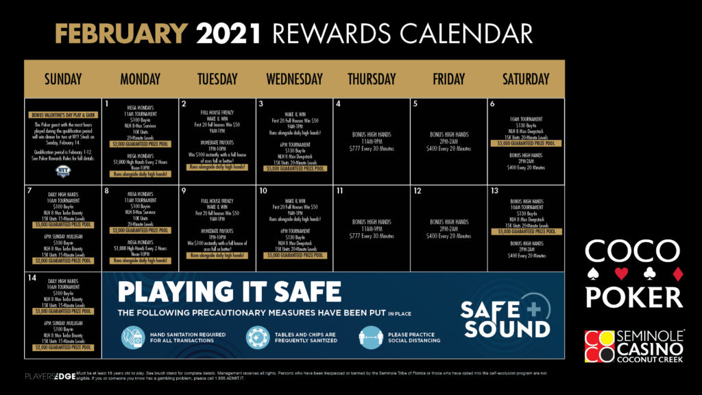 February 2021 Daily Tournaments | Coco Poker